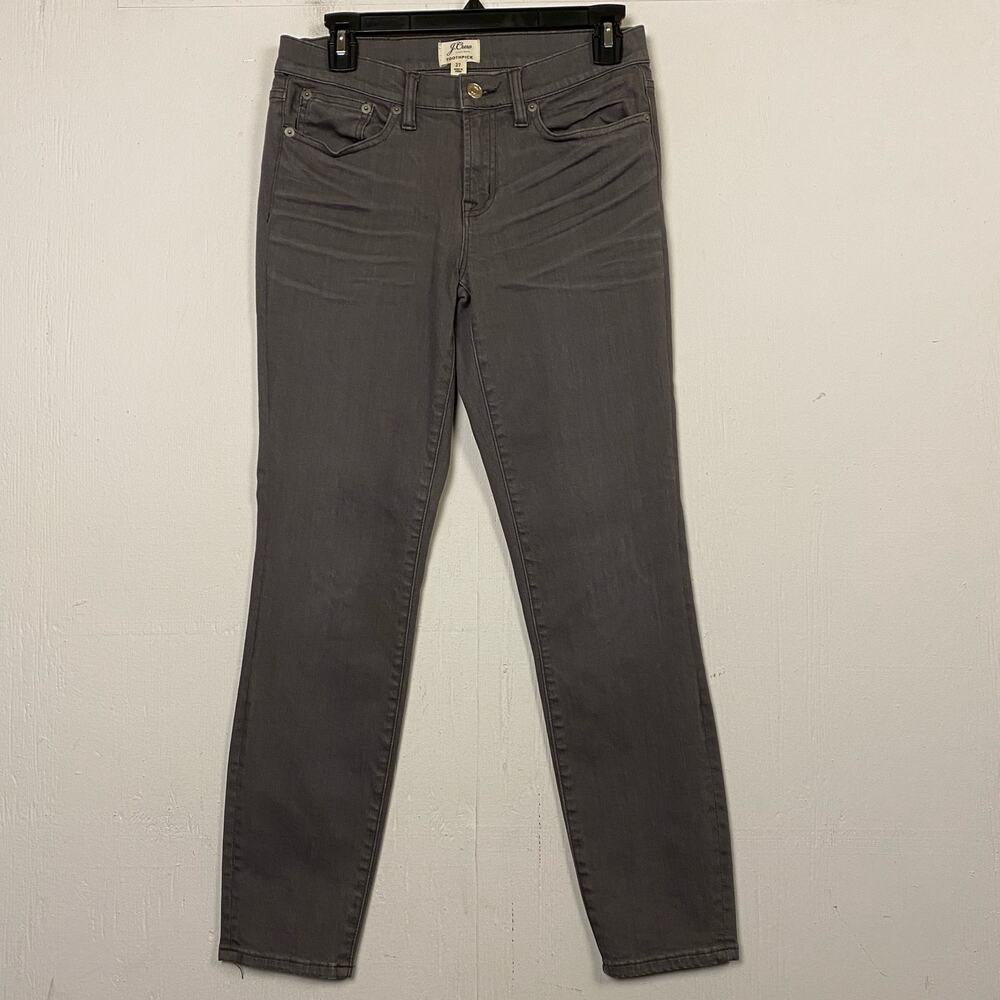 J. Crew Gray Whiskered Toothpick Jeans Size 27